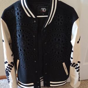 Black and White Women's Varsity Jacket